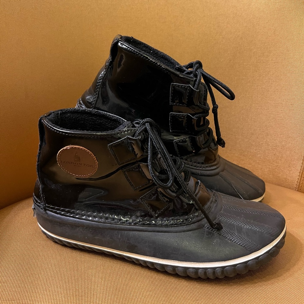 LONDON FOG‎ DAVENTRY BLACK DUCK BOOTS